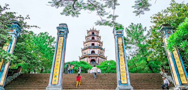 Linh Mu Pagoda viewed from the Huong River